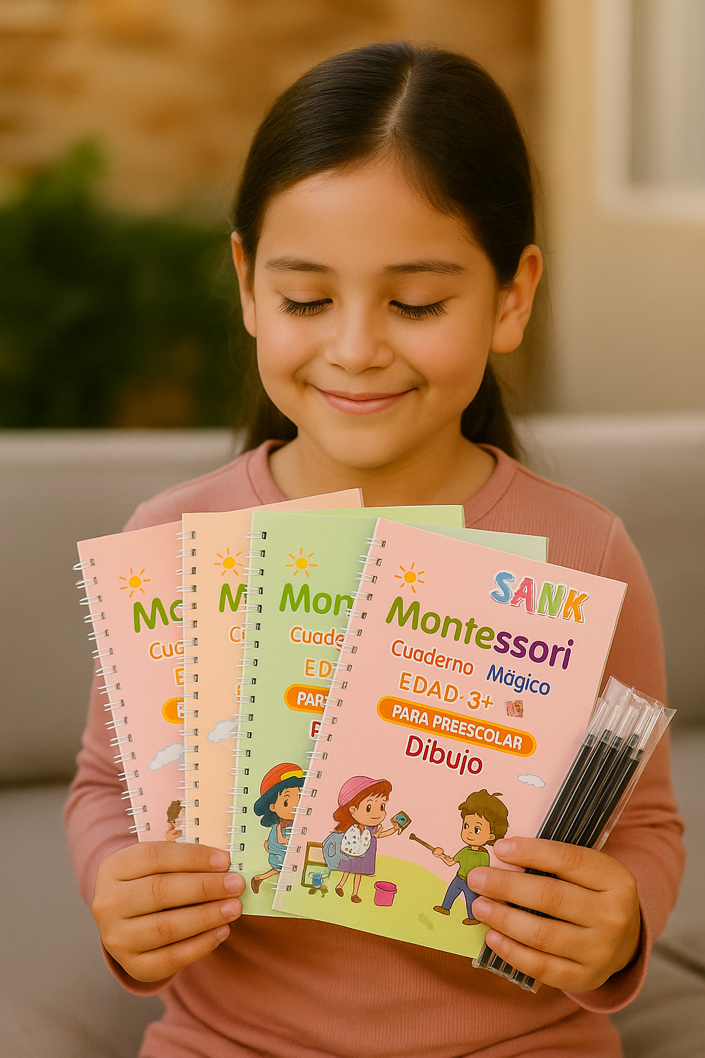 SET 4 LIBROS DE CALIGRAFÍA INTELIGENTE + 10 TINTAS MAGICAS Y BOLIGRAFO GRATIS